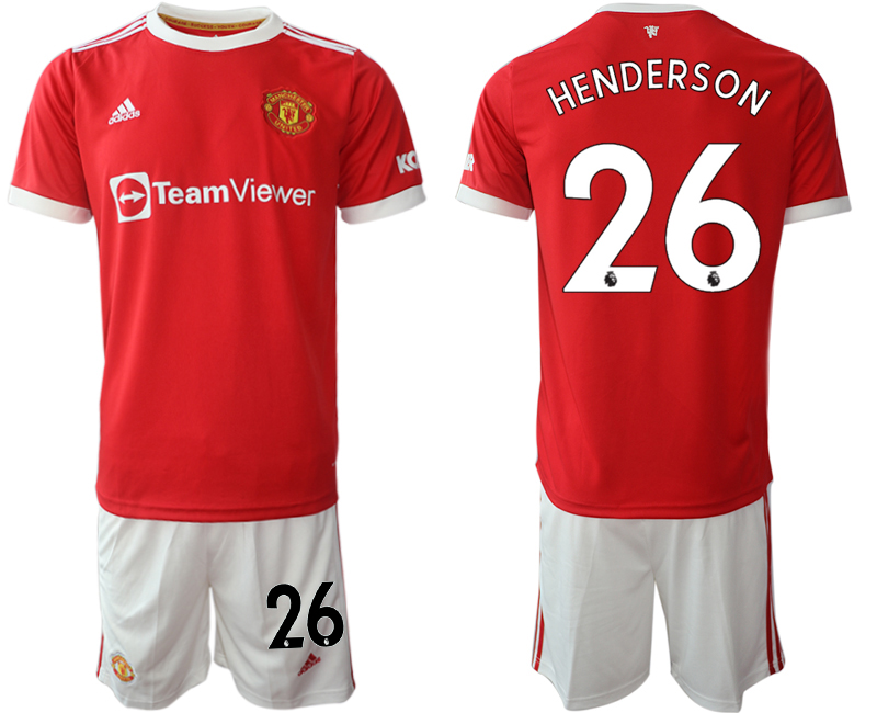 Men 2021-2022 Club Manchester United home red #26 Adidas Soccer Jersey